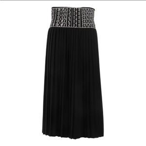 Alexander Wang Black Midi Pleated Skirt